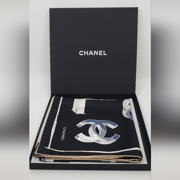 Chanel Logo Silk Scarf - Picture 1 of 6